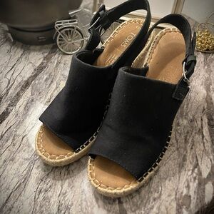 TOMS Women's Black Espadrille Sandals